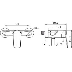 Смеситель для душа Kaiser Atrio 60077 купить в интернет-магазине сантехники Sanbest