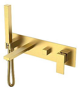 Смеситель для ванны Boheme Qubic 474-2-MG матовое золото купить в интернет-магазине сантехники Sanbest