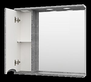 Зеркало со шкафом Misty Атлантик 80 П-Атл-4080-050 серый камень в ванную от интернет-магазине сантехники Sanbest