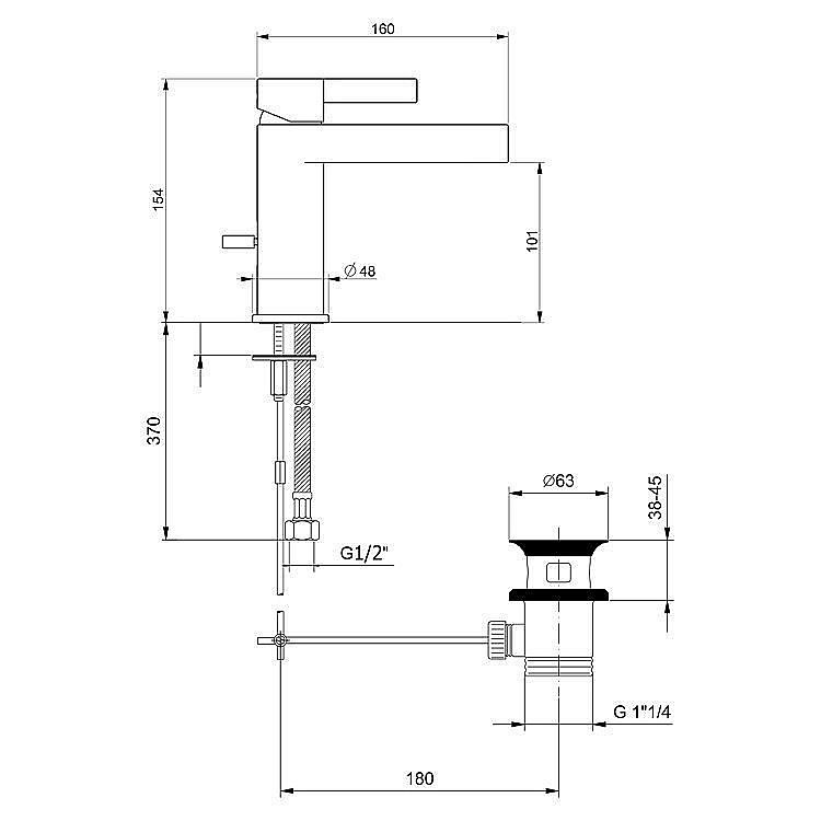 Смеситель для раковины Webert DoReMi DR830102564 купить в интернет-магазине сантехники Sanbest