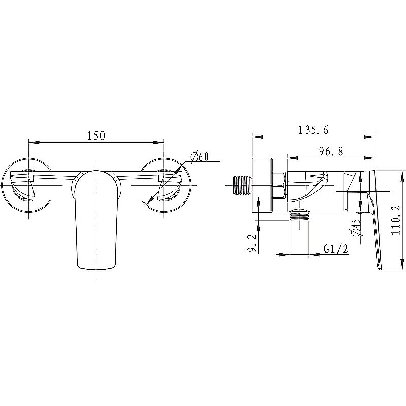 Смеситель для душа Kaiser Atrio 60077 купить в интернет-магазине сантехники Sanbest