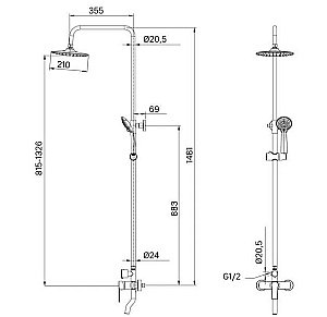 Душевая система Milardo Helic HELSB1FM06 хром купить в интернет-магазине сантехники Sanbest