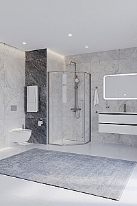 Душевой уголок Cezares PLANE 90х90 P-1-90-C-IN стекло прозрачное/профиль сатин купить в интернет-магазине Sanbest