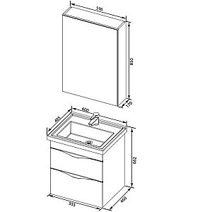 Тумба с раковиной Aquanet Эвора 60 для ванной в интернет-магазине Sanbest