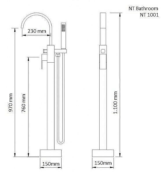 Смеситель для ванны NT Bagno NT1001 купить в интернет-магазине сантехники Sanbest