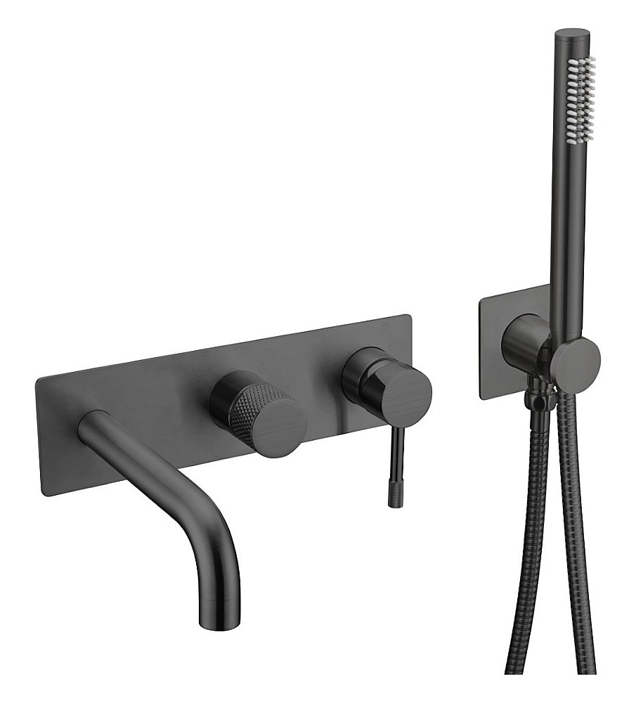 Смеситель для ванны Boheme UNO 464-3-B черный матовый купить в интернет-магазине сантехники Sanbest