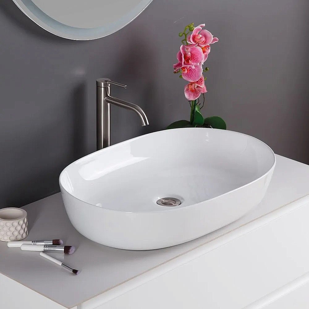 Раковина накладная Belbagno 61 BB1348 белая купить в интернет-магазине Sanbest