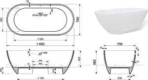 Ванна Aquanet Family Stone 168х79 AQ-00332887 белая купить в интернет-магазине Sanbest