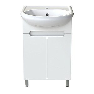 Тумба с раковиной Orange TOPLINE-Rio TR55-01C+RA белая глянец для ванной в интернет-магазине Sanbest