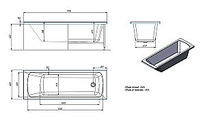 Акриловая ванна Alex Baitler Онега 170х60 белая купить в интернет-магазине Sanbest