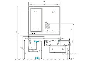 Тумба с раковиной Акватон Сакура 120 с двумя чашами белая глянцевая/ольха наварра для ванной в интернет-магазине Sanbest