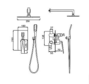 Душевая система Boheme Venturo 384 купить в интернет-магазине сантехники Sanbest