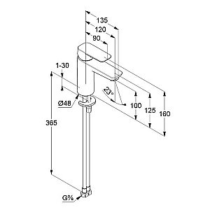 Смеситель для раковины Kludi Pure&Style 402920575 купить в интернет-магазине сантехники Sanbest