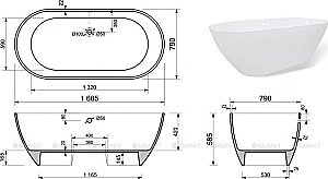 Ванна Aquanet Family Stone 168х79 AQ-00332887 белая купить в интернет-магазине Sanbest