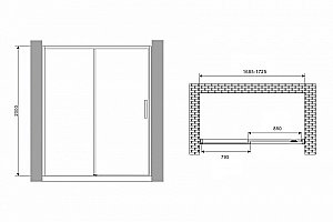 Душевая дверь Abber Komfort 170 прозрачная/черный купить в интернет-магазине Sanbest
