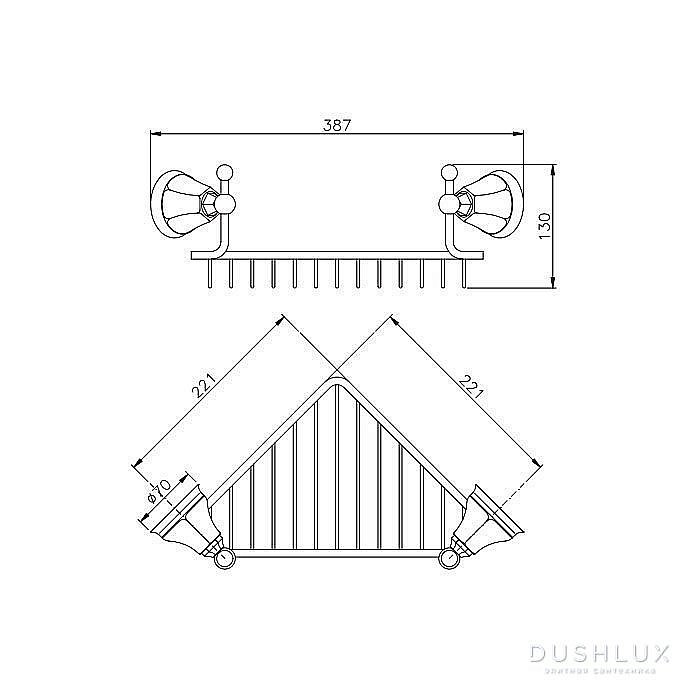 Полочка настенная Угловая Nicolazzi Accessori Classica 1495BZ бронза купить в интернет-магазине сантехники Sanbest