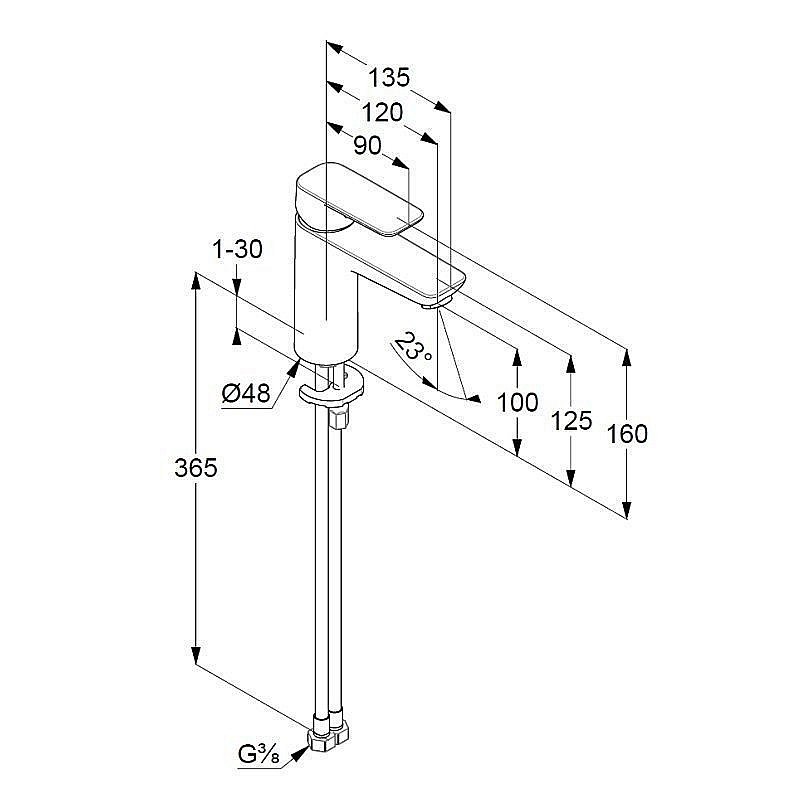 Смеситель для раковины Kludi Pure&Style 402920575 купить в интернет-магазине сантехники Sanbest