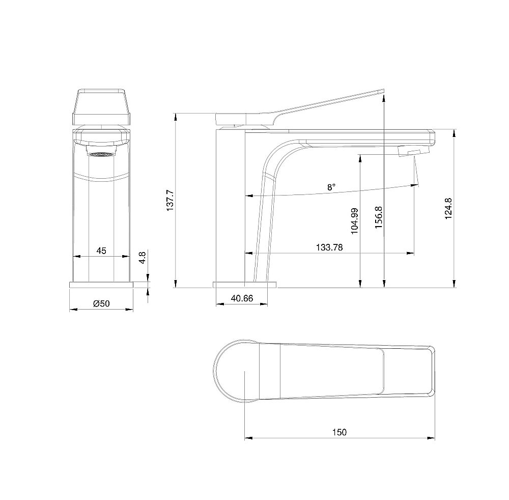 Смеситель для раковины WONZON & WOGHAND WW-XH-012-CR хром купить в интернет-магазине сантехники Sanbest