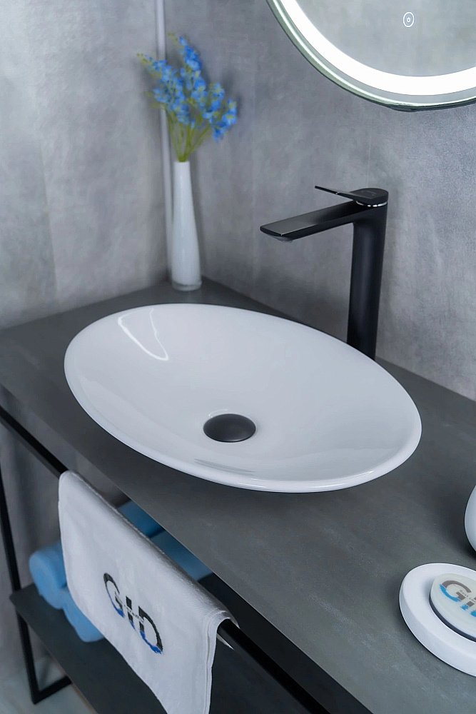 Раковина накладная Gid Lago 50 N9022 51110 белая купить в интернет-магазине сантехники Sanbest