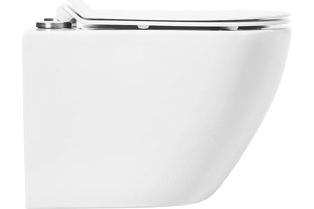Унитаз подвесной Art&Max OVALE AM011CHR/SC белый, с сиденьем микролифт, безободковый купить в интернет-магазине Sanbest