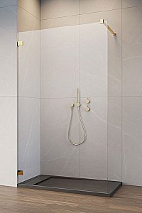 Душевое ограждение Radaway Essenza Pro Gold Walk-in 160 10103160-09-01 стекло прозрачное/профиль золото купить в интернет-магазине Sanbest
