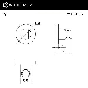 Держатель ручного душа WhiteCross Y Y1006GLB матовое золото купить в интернет-магазине сантехники Sanbest
