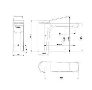 Смеситель для раковины WONZON & WOGHAND WW-XH-012-CR хром купить в интернет-магазине сантехники Sanbest