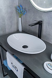 Раковина накладная Gid Lago 50 N9022 51110 белая купить в интернет-магазине сантехники Sanbest