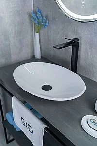Раковина накладная Gid Lago 50 N9022 51110 белая купить в интернет-магазине сантехники Sanbest