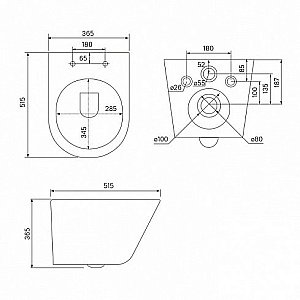 Унитаз подвесной IDDIS Calipso CALR3BMi25 безободковый, с крышкой микролифт, матовый черный купить в интернет-магазине Sanbest