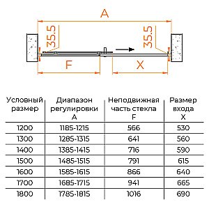 Душевая дверь RGW Passage PA-017 130 350801713-21 стекло матовое/профиль хром купить в интернет-магазине Sanbest