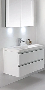 Тумба с раковиной Parly Gucci 60 подвесная белая глянцевая для ванной в интернет-магазине Sanbest