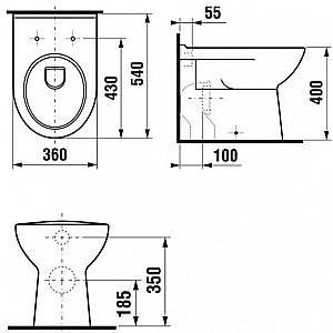 Унитаз приставной Jika Deep by Jika 8.2361.5.000.000.1 белый купить в интернет-магазине Sanbest