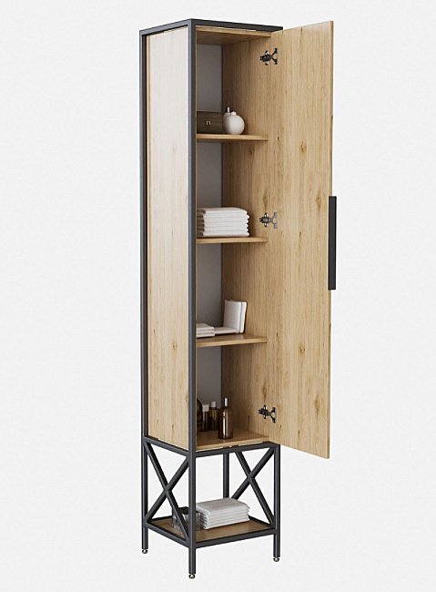 Пенал Mixline БРУКЛИН 543583 38 дуб бунратти для ванной в интернет-магазине сантехники Sanbest