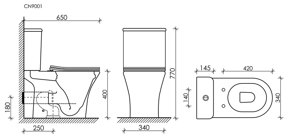 Унитаз Ceramica Nova Fortuna Rimless CN9001 безободковый, с крышкой микролифт, с бачком купить в интернет-магазине Sanbest