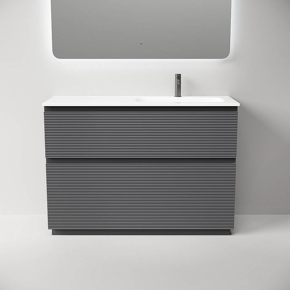 Тумба с раковиной Sancos Folk Floor FL120FLGS/FL120FRGS Grey soft для ванной в интернет-магазине Sanbest