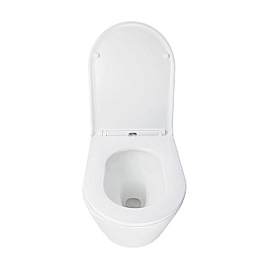 Унитаз подвесной Azario SONGO AZ-5180T-WHT белый, безободковый, с крышкой микролифт, слив торнадо купить в интернет-магазине Sanbest