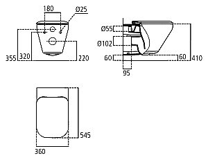 Унитаз подвесной Ideal Standard Tonic II K316701 белый, безободковый, с крышкой микролифт купить в интернет-магазине Sanbest