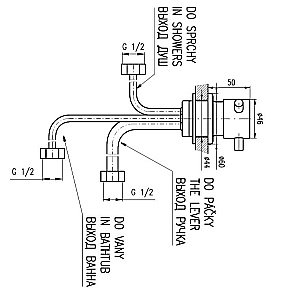 Дивертор Rav-Slezak MD0448 хром для смесителя в интернет-магазине сантехники Sanbest