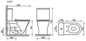 Унитаз Ceramica Nova Fortuna Rimless CN9001 безободковый, с крышкой микролифт, с бачком купить в интернет-магазине Sanbest