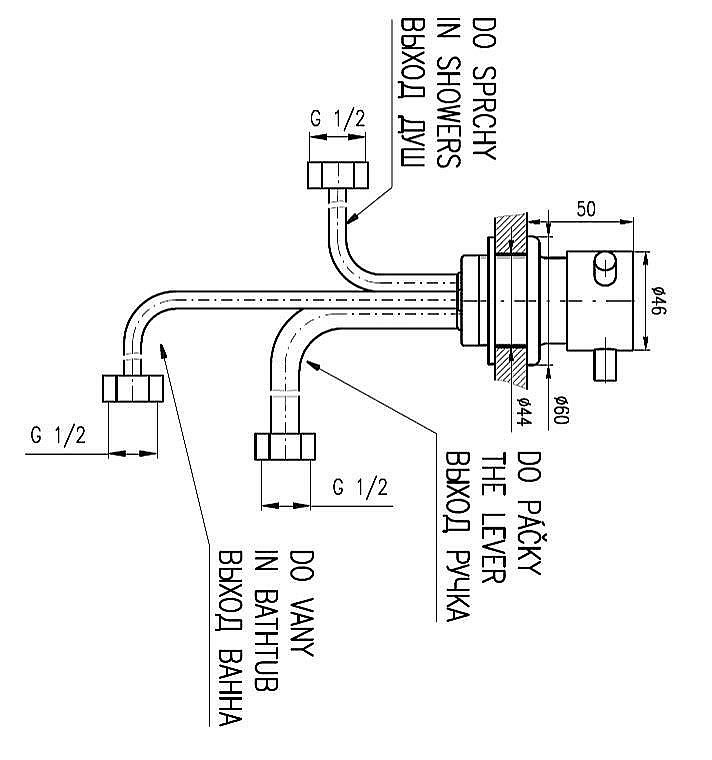 Дивертор Rav-Slezak MD0448 хром для смесителя в интернет-магазине сантехники Sanbest