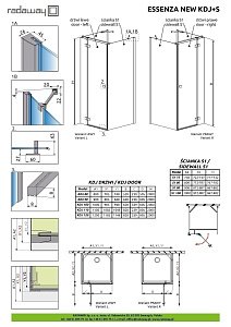 Душевой уголок Radaway Essenza New KDJ+S 120x90 купить в интернет-магазине Sanbest