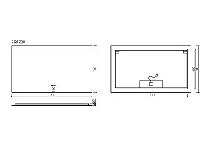 Зеркало LED Sancos SQUARE SQ1200 в ванную от интернет-магазине сантехники Sanbest
