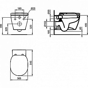 Унитаз подвесной Ideal Standard Connect W941102 белый, с крышкой микролифт купить в интернет-магазине Sanbest