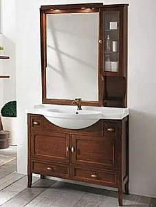 Зеркало со шкафом Eban Arianna орех правое в ванную от интернет-магазине сантехники Sanbest