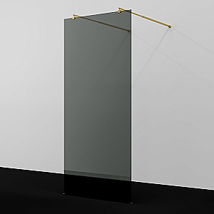 Душевое ограждение WasserKRAFT Vechte 60W46PG-TG 110 фиксатор золото глянцевое/стекло тонированное купить в интернет-магазине Sanbest