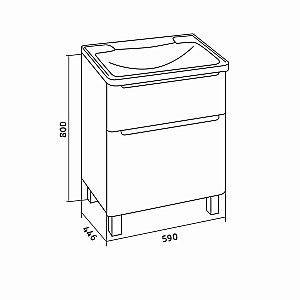 Тумба с раковиной напольная Grossman АДЕЛЬ 60 белая для ванной в интернет-магазине Sanbest
