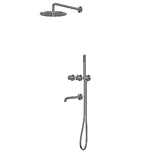Душевая система Abber Wasser Kreis 316 AF8150BGG оружейная сталь брашированная купить в интернет-магазине сантехники Sanbest