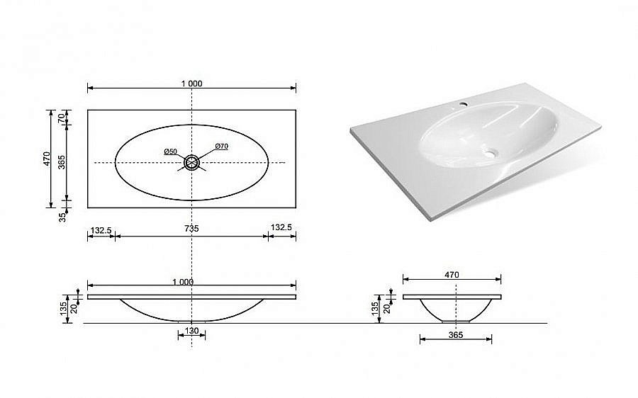 Раковина Эстет MALTA LUXE silk 100 ФР-00014944 белая матовая купить в интернет-магазине Sanbest