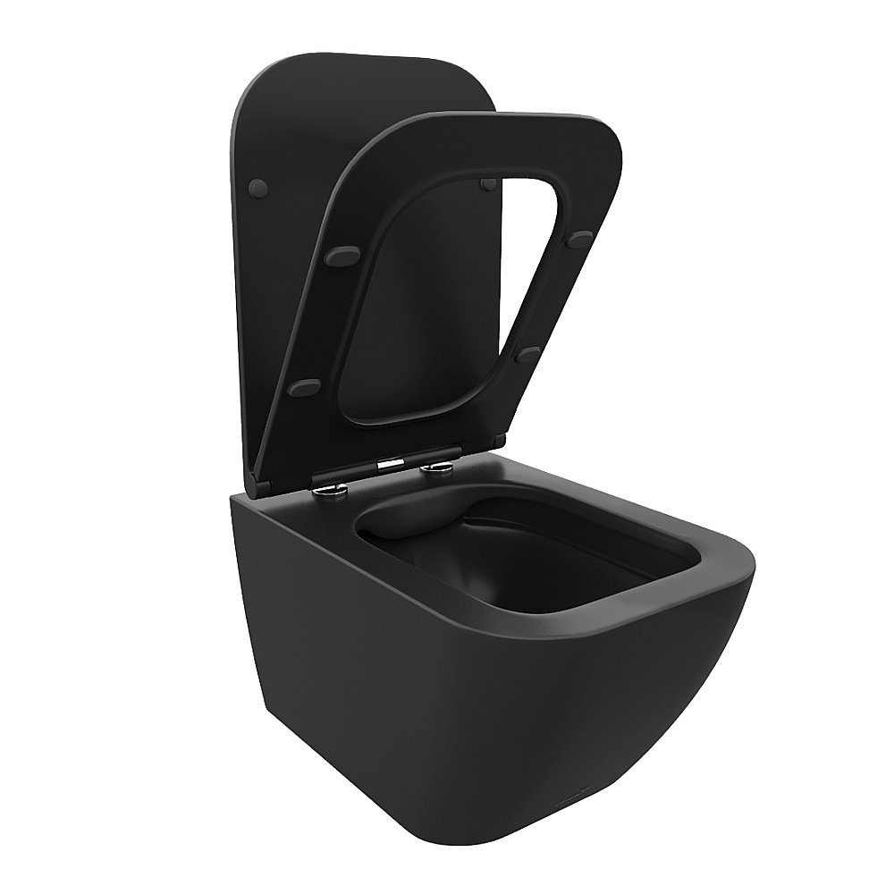 Унитаз подвесной CeruttiSpa MIMI Aria MB 8920 безободковый, с крышкой микролифт, черный матовый купить в интернет-магазине Sanbest